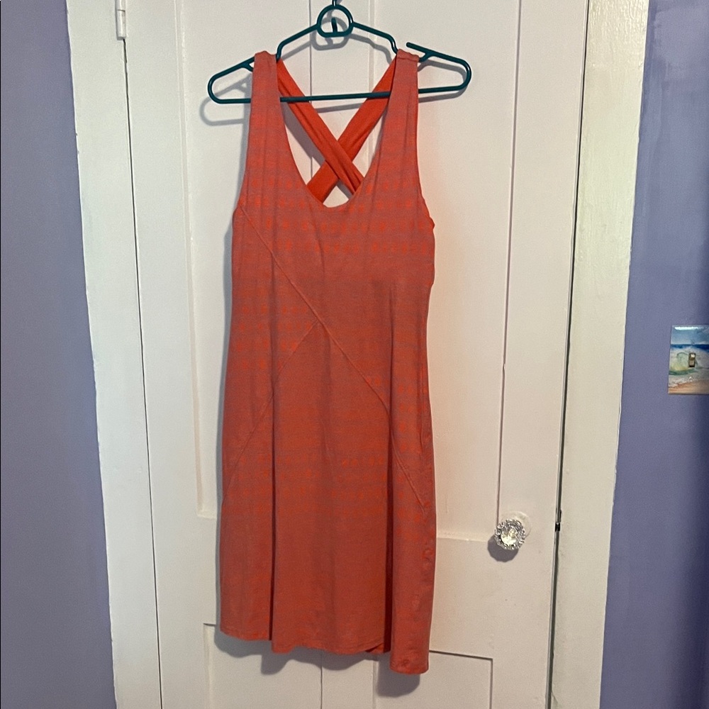 Toad & co Orange and gray Sleeveless Dress